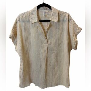 Studio West Cream Button Down Shirt Gorpcore earthy Minimalist natural neutral L